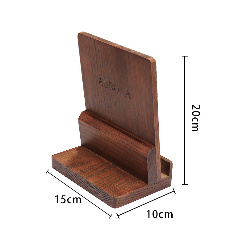 FSC&BSCI Wholesale Restaurant Wooden Menu Holder Wood Table Stand Drink Menu Card Holder