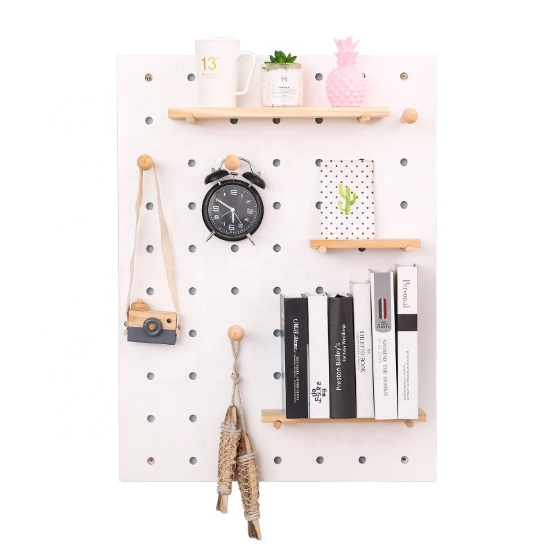 Custom Hardware Store Display Pegboard Panel Tool Wood Peg board Hooks Pegboard For Wall Organizer