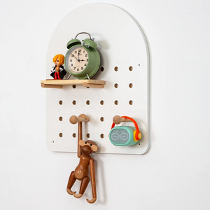 Custom Hardware Store Display Pegboard Panel Tool Wood Peg board Hooks Pegboard For Wall Organizer