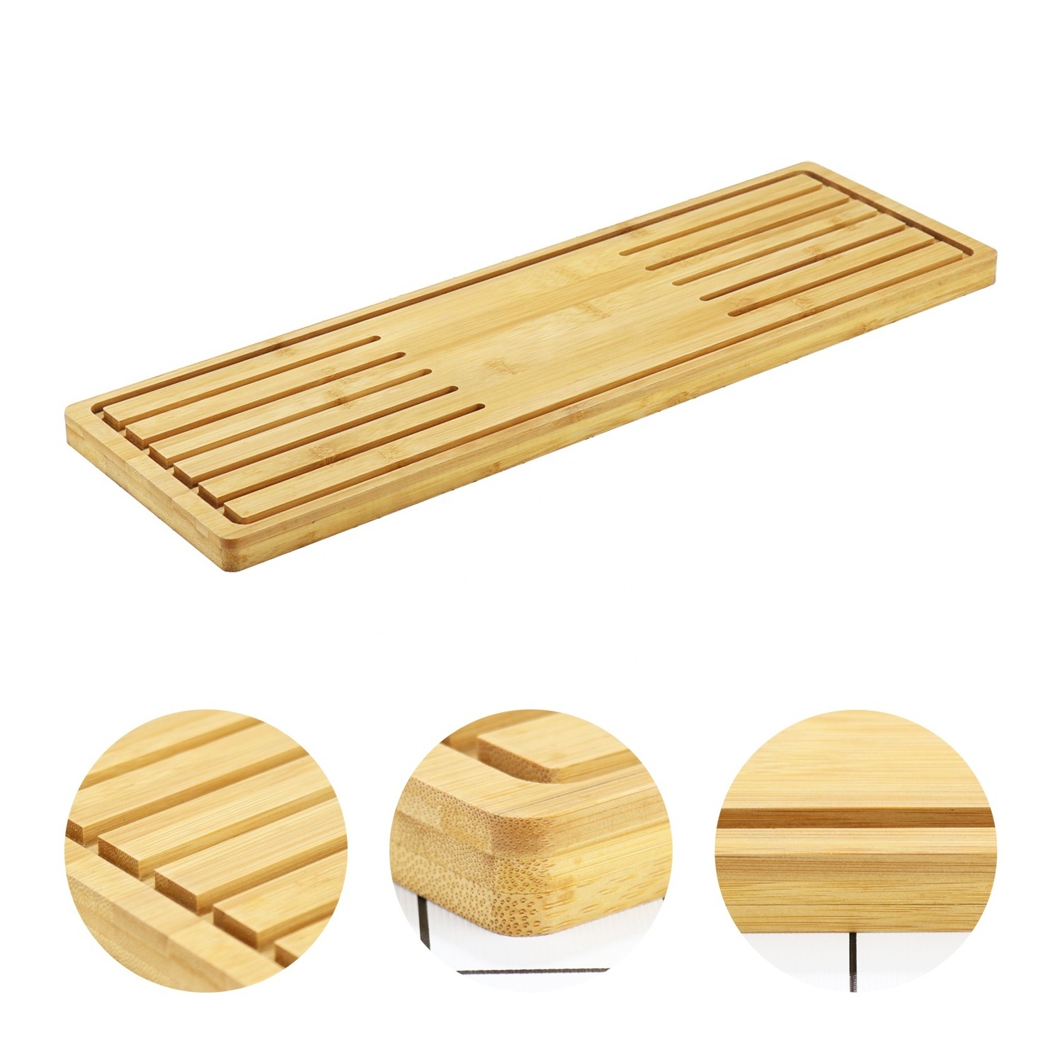 Bamboo Bathtub Tray Bath Tub Caddy with Expandable Handles Wine Glass Phone Holder Book Stand