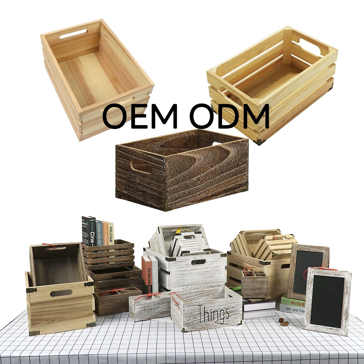 Custom DIY Unfinished Solid Wood Mini Small Wood Crates Box For Items Organized Home Decor