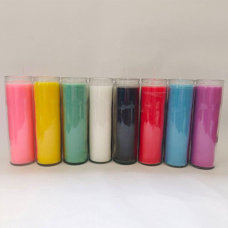 Wholesale Classic Religious Votive Transparent 7 Day Glass candle Jar Cylinder For Floating Candles