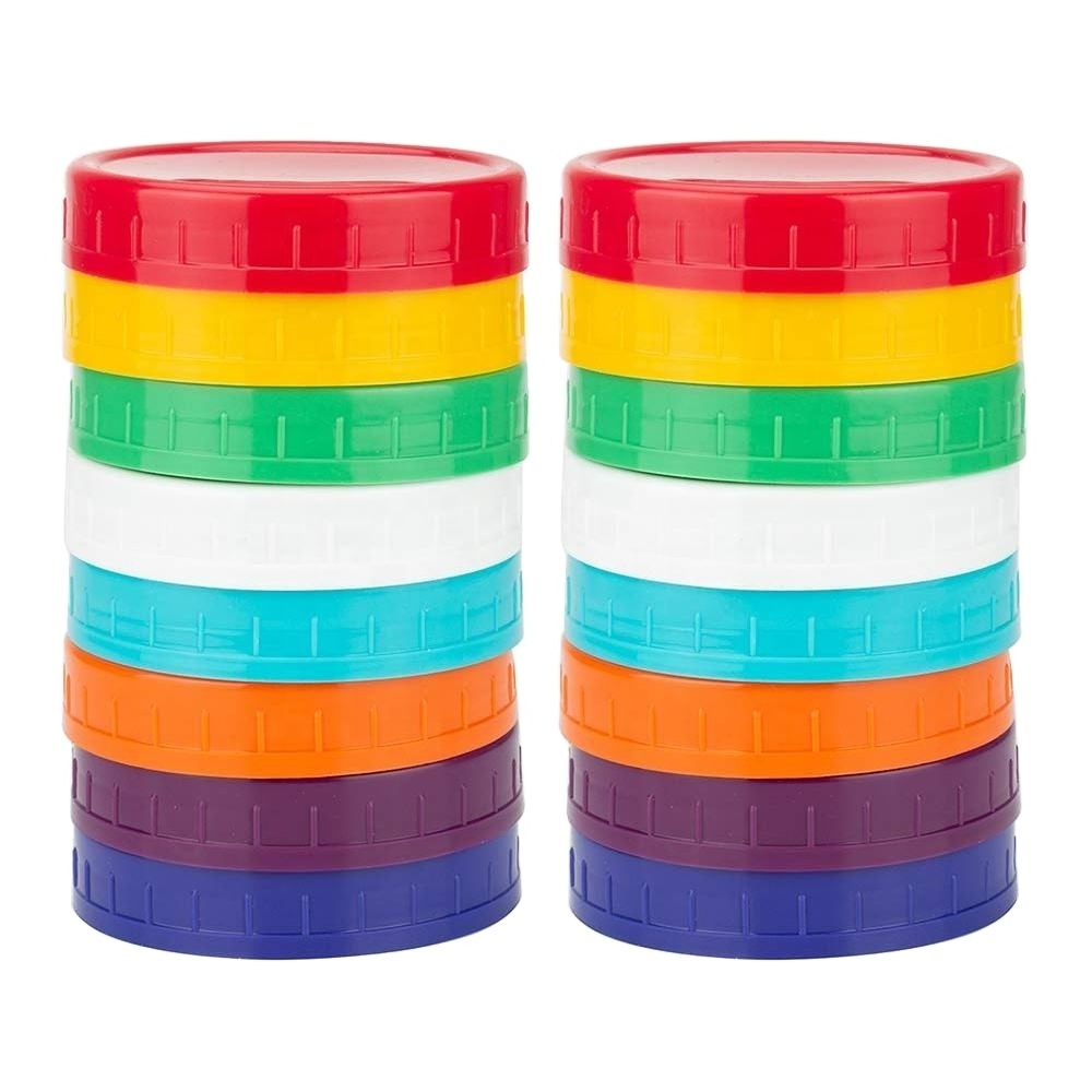 Custom 70/86 mm Design Mason Jar Plastic Lid Wide Mouth Colorful BPA-Free Airtight Leak-Proof Plastic Lid For Mason Jar