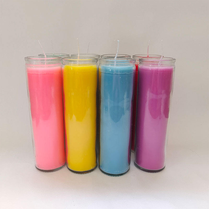 Wholesale Classic Religious Votive Transparent 7 Day Glass candle Jar Cylinder For Floating Candles