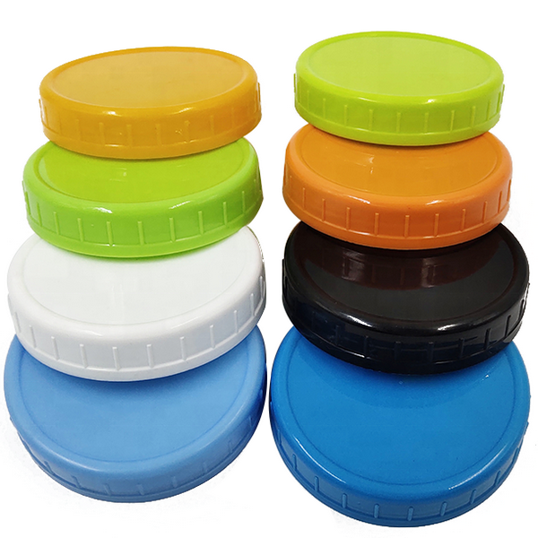 Custom 70/86 mm Design Mason Jar Plastic Lid Wide Mouth Colorful BPA-Free Airtight Leak-Proof Plastic Lid For Mason Jar