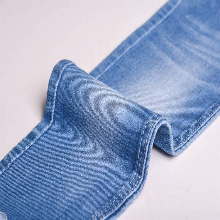 Top dyed linen wool blended yarn jeans material custom fabrics super stretch denim Vietnam jeans fabric factory