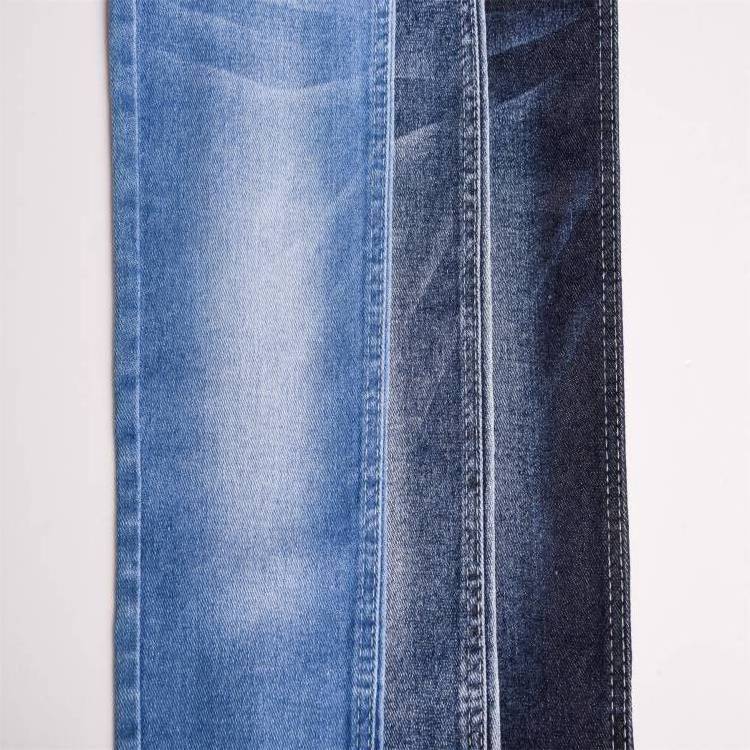 Top dyed linen wool blended yarn jeans material custom fabrics super stretch denim Vietnam jeans fabric factory