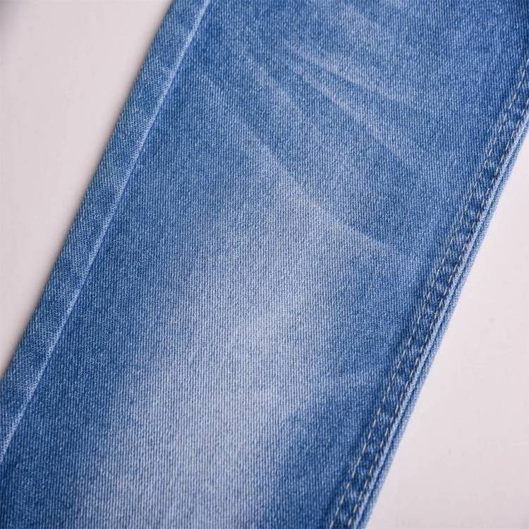 Top dyed linen wool blended yarn jeans material custom fabrics super stretch denim Vietnam jeans fabric factory