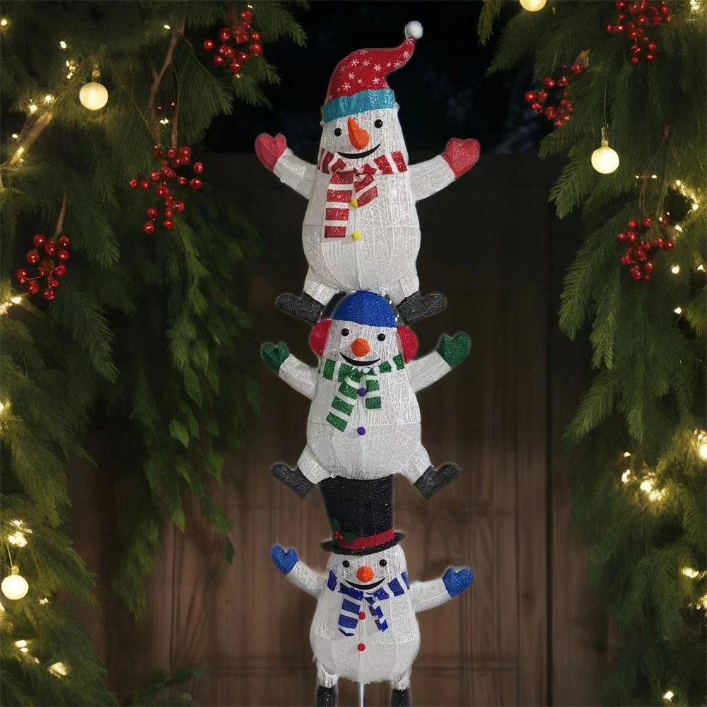 72-Inch Snowman Stacked Arhat Christmas Figurine Holiday Decoration Toy