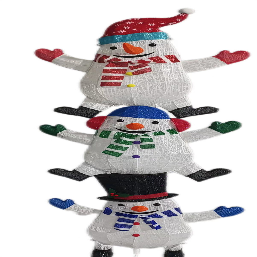 72-Inch Snowman Stacked Arhat Christmas Figurine Holiday Decoration Toy