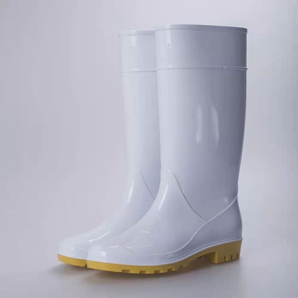 White Rain Boots Women Natural Rubber Waterproof PVC Clear Gumboots