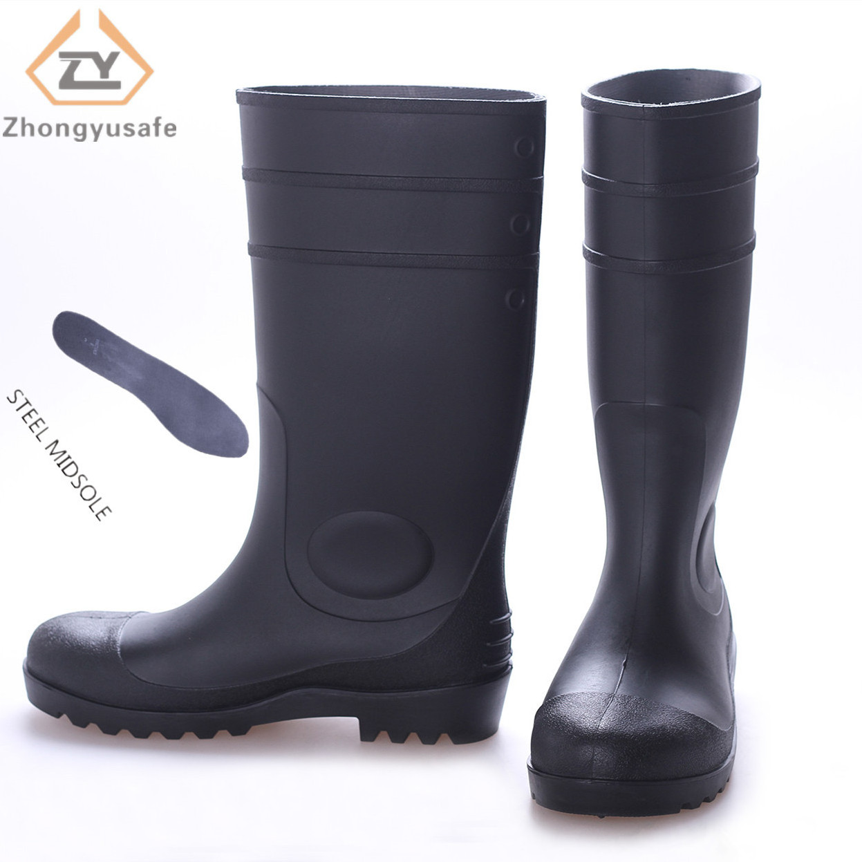 CE ISO 20345 Mining Building PVC Safety  Rain Boots