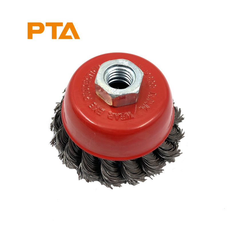 Stainless Steel Twisted  Knotted Grinder Wire Cup Brush For Polishing