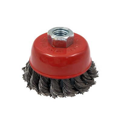 Stainless Steel Twisted  Knotted Grinder Wire Cup Brush For Polishing