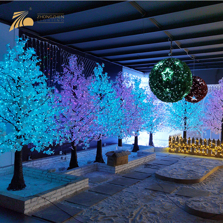 Factory Customization 120 Luminous Angle RGB LED Artificial Bonsai Big Trees Light