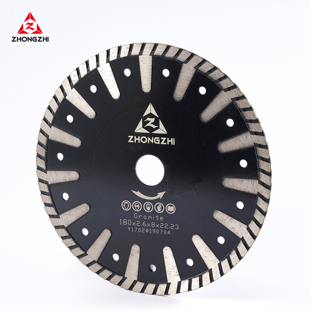 Diamond Granite Cutting Blade 7inch 180mm with T Shape Protection Teeth Cutting Stone Granite