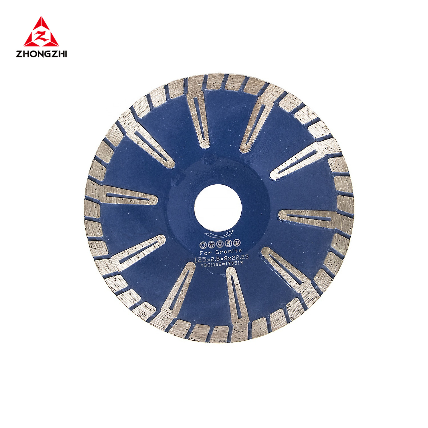 Good Sharpness Sintered Concave Cutting Tool Diamond Saw Blade for Granite