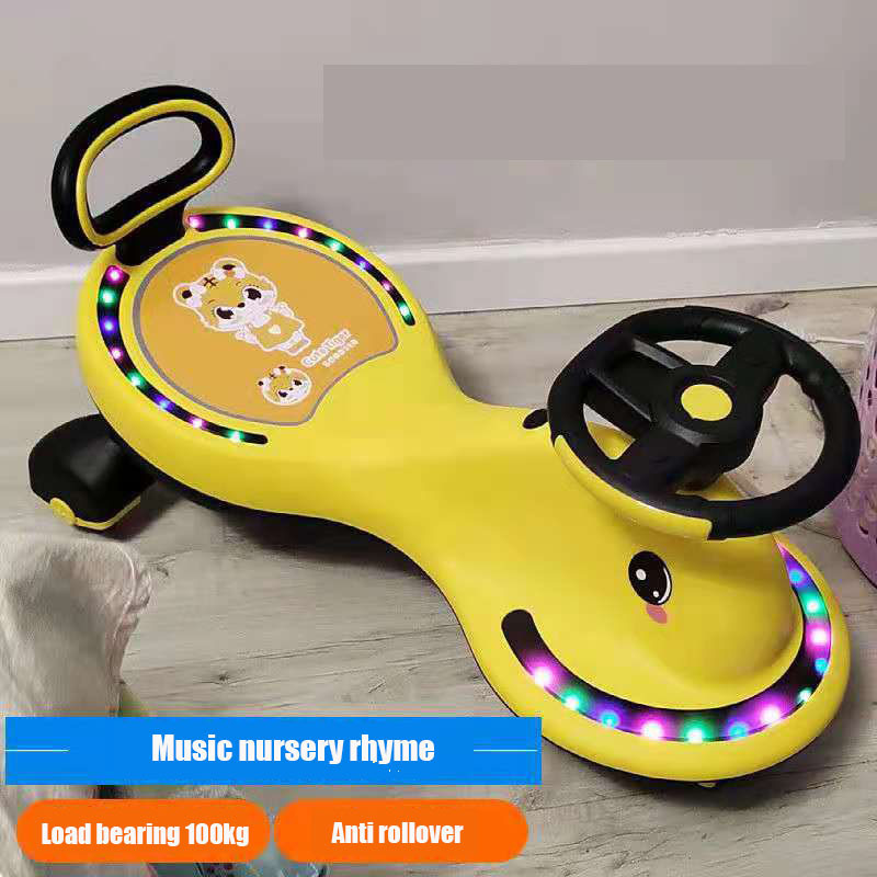 ZZX children twisting car silent universal wheel yo-yo anti-rollover baby music slide swing girl car