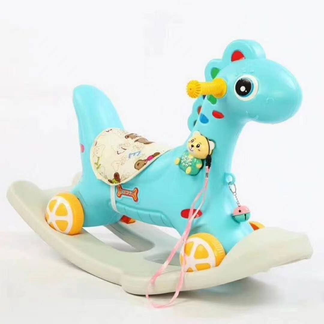 Outdoor Slide Animals Children Toys Baby Chair Plastic Rocking Horse with Early Education Music Lights Carton Unisex 134*85*50