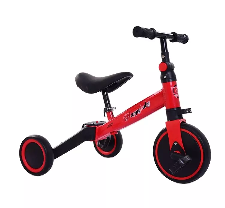 2024 multi-function children's tricycle suitable for age 2-6 year olds foldable 4 in 1 kids balance bike with pedal ride on car