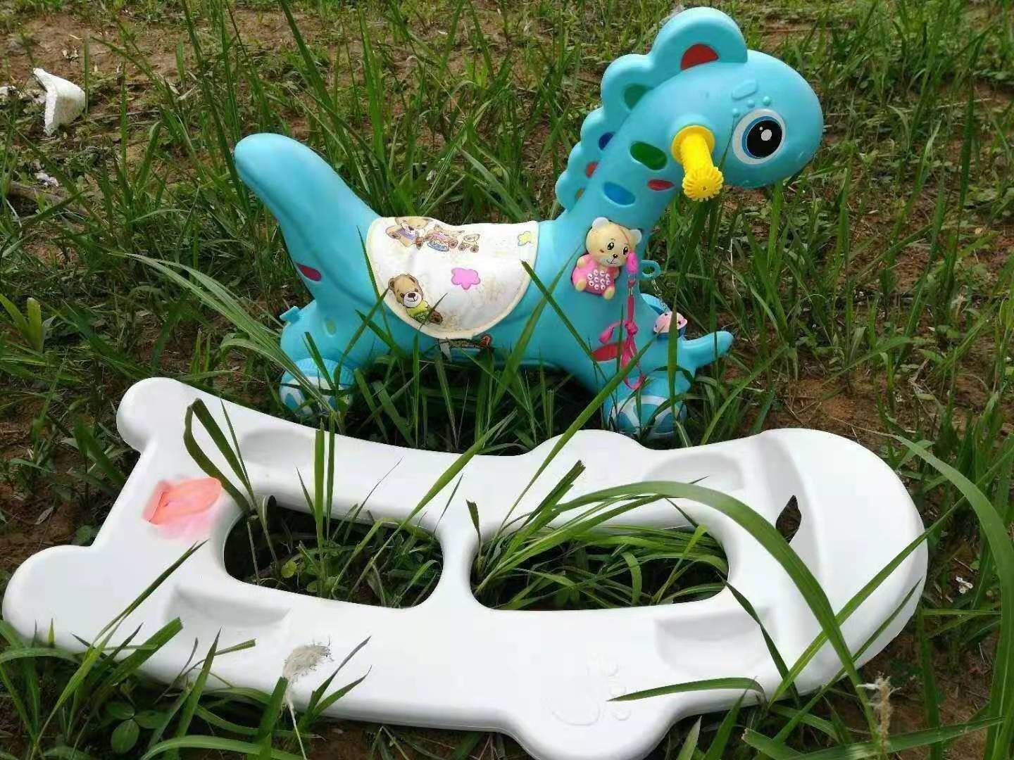 Outdoor Slide Animals Children Toys Baby Chair Plastic Rocking Horse with Early Education Music Lights Carton Unisex 134*85*50