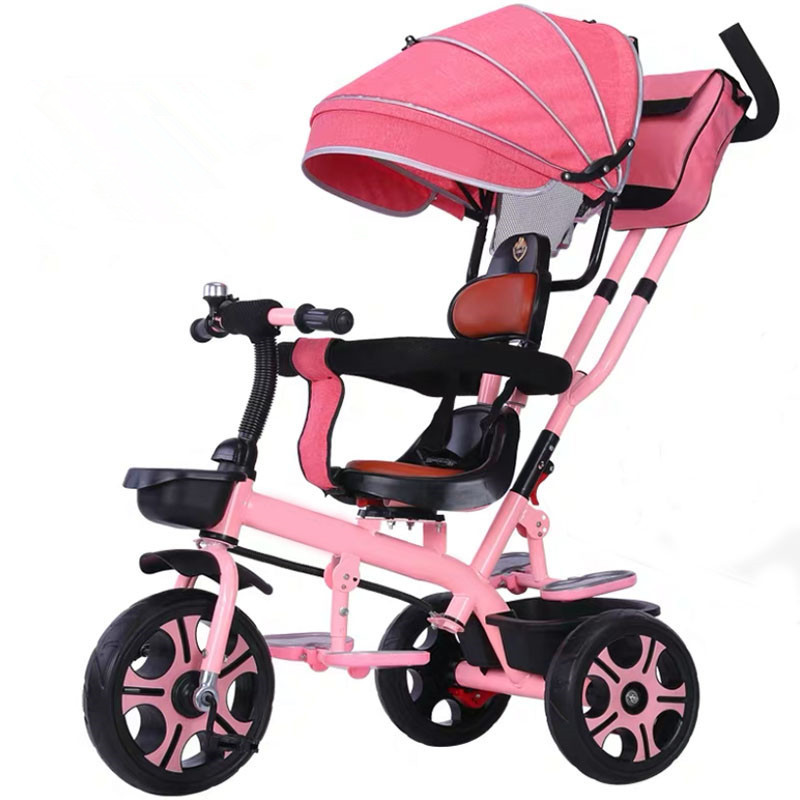 Baby Stroller 3 In 1 Portable Baby Tricycle Stroller Children Tricycle Bike Bicycle Sit Flat Lying kid Trike Trolley Swivel Seat