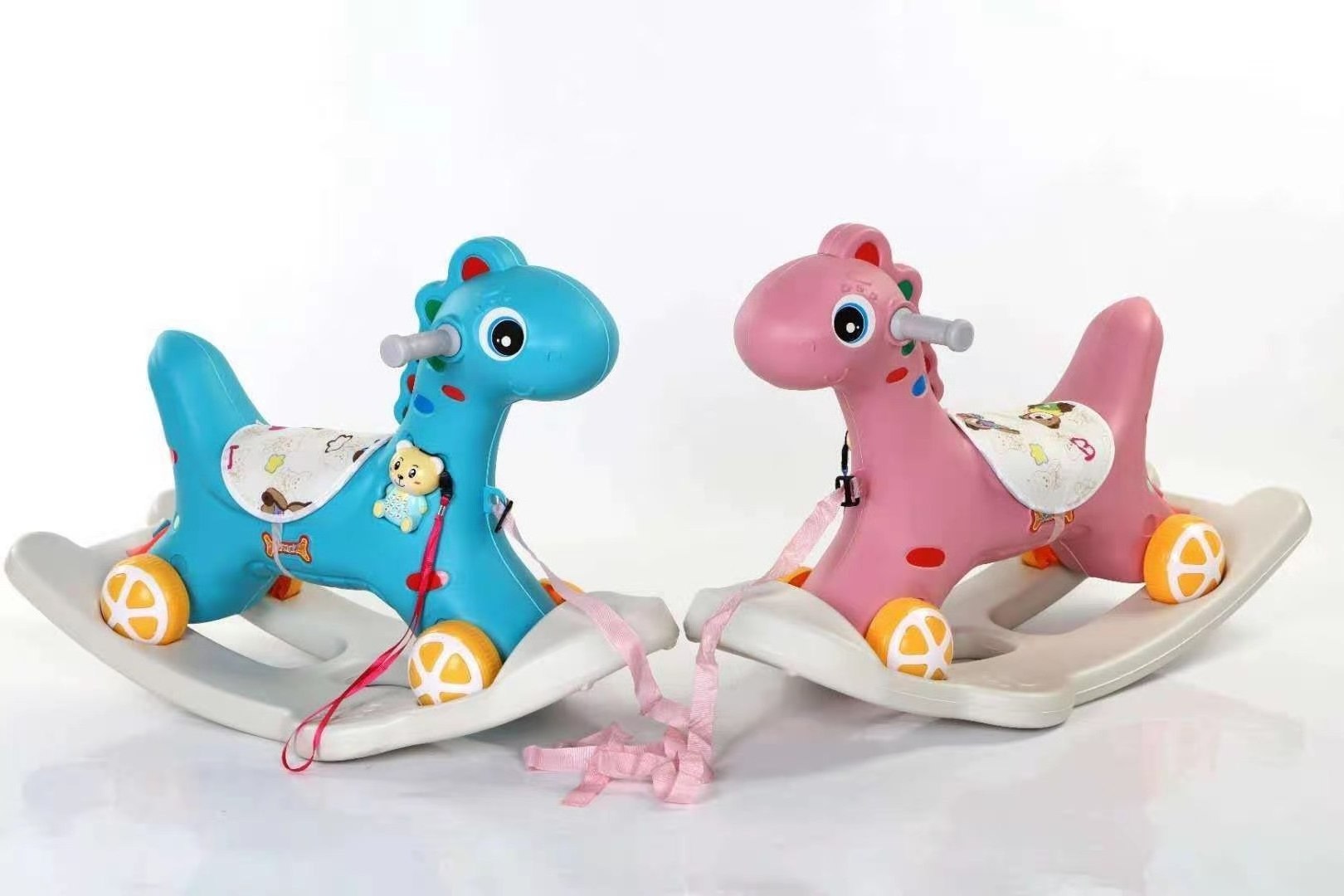 Outdoor Slide Animals Children Toys Baby Chair Plastic Rocking Horse with Early Education Music Lights Carton Unisex 134*85*50