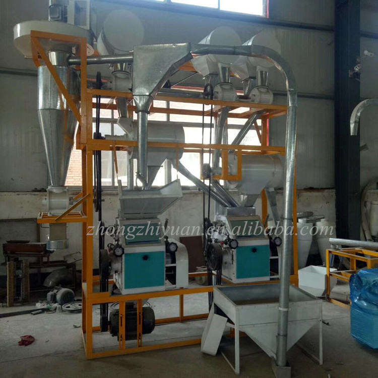 400-600kg Small Capacity Maize Corn Wheat Flour Milling Machine Flour Mill Grinding Machinery For Mini Mills Indian