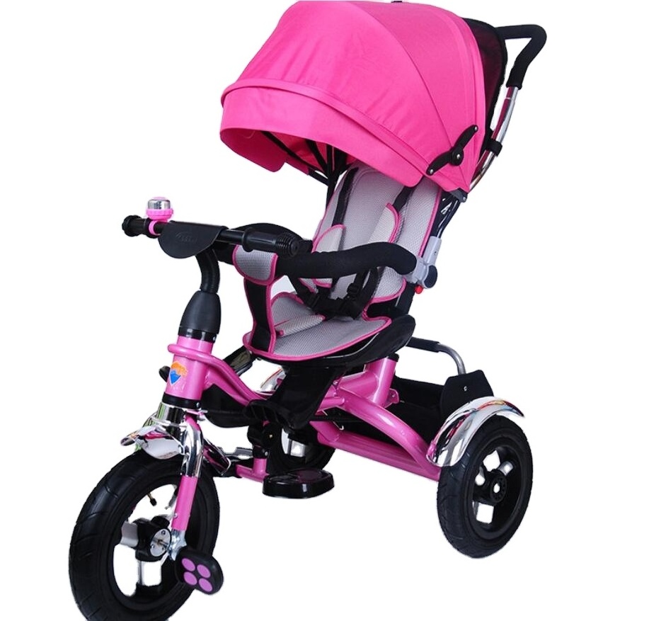 3 eva wheels push children trike baby tricycle kids 4 in 1 baby bike tricycle with canopy