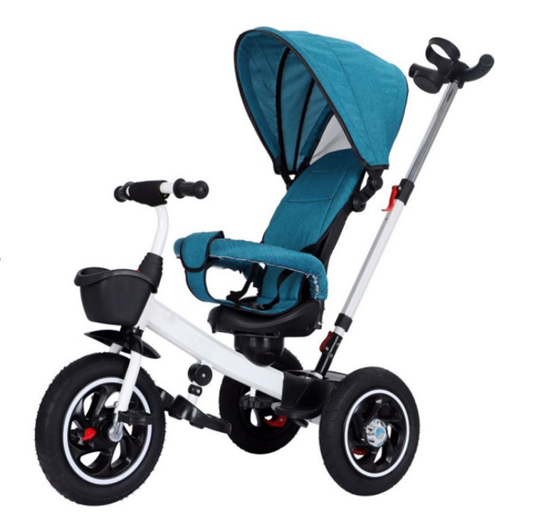 CE approved kids ride on toddler bikes child  tricycle stroller 4 in 1  baby walker with push bar reclining seat folding