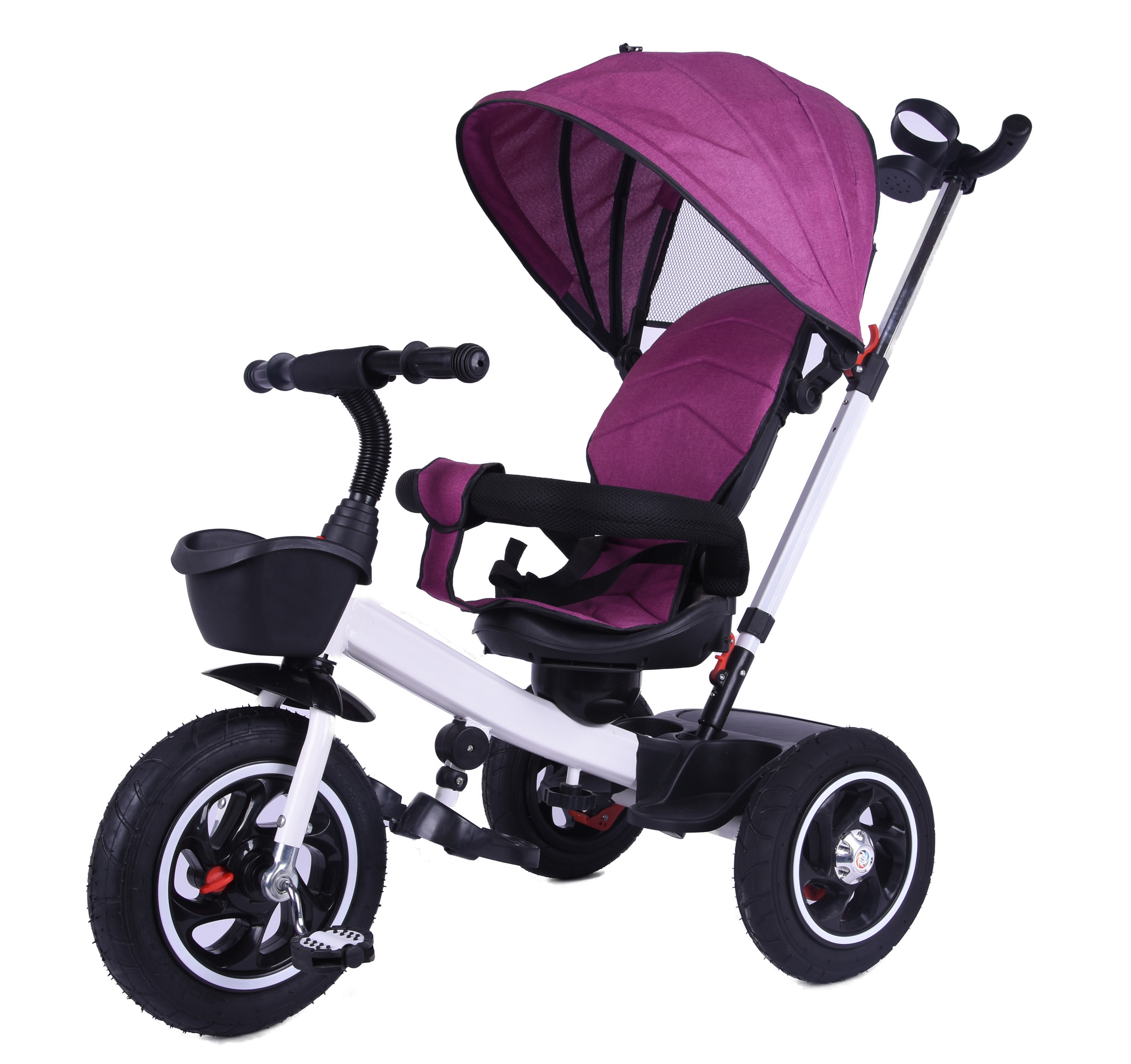 CE approved kids ride on toddler bikes child  tricycle stroller 4 in 1  baby walker with push bar reclining seat folding