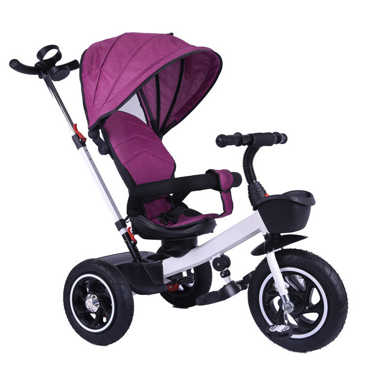 CE approved kids ride on toddler bikes child  tricycle stroller 4 in 1  baby walker with push bar reclining seat folding