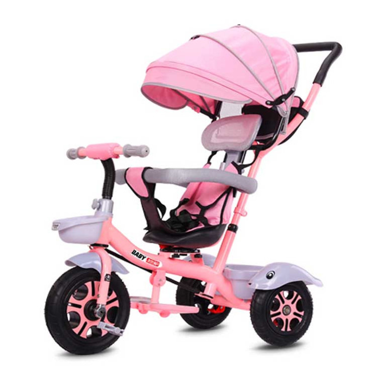 New factory direct sale kids bike for children trikes with sun shade for boys and girls ride on toy 4 in 1 kid tricycle