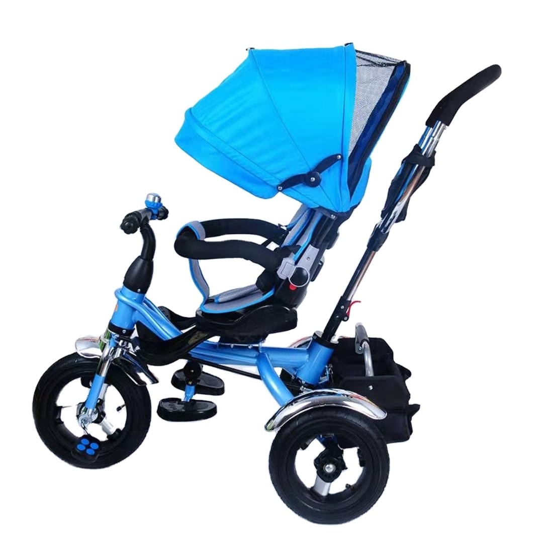 3 eva wheels push children trike baby tricycle kids 4 in 1 baby bike tricycle with canopy