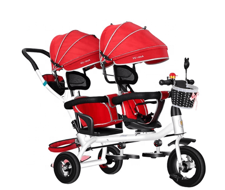 Two Children's Tricycle Flexible Rotation Seat More Convenient to Carry Baby Stroller Kids Double Two Seats Tricycle Trike