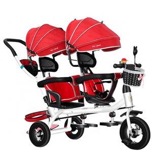 Two Children's Tricycle Flexible Rotation Seat More Convenient to Carry Baby Stroller Kids Double Two Seats Tricycle Trike