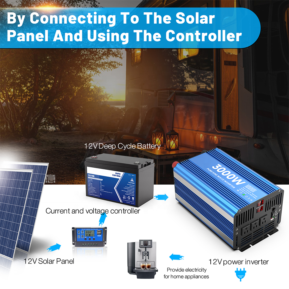 solar power inverter converters 12v 24v 120v 220v pure sine wave battery car inverter high frequency 5kw 4kw 3kw 2kw 1kw 3000w