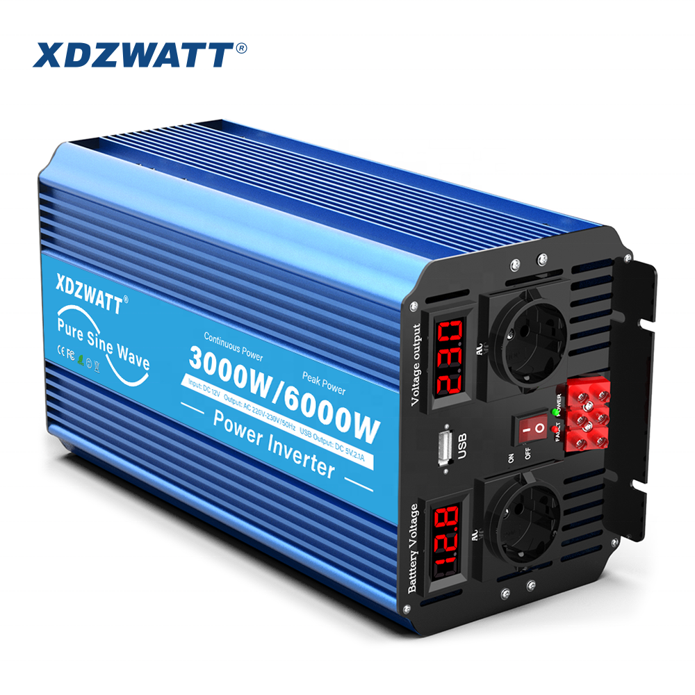 power inverter dc 12v 24v to 120v 220v 240v with lithium battery charger 1000w 1500w 2000w 3000w pure sine wave converter for rv