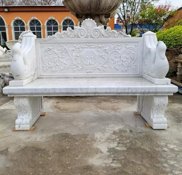 Modern Style 100% Hand Carved Marble Bench For Garden decoration