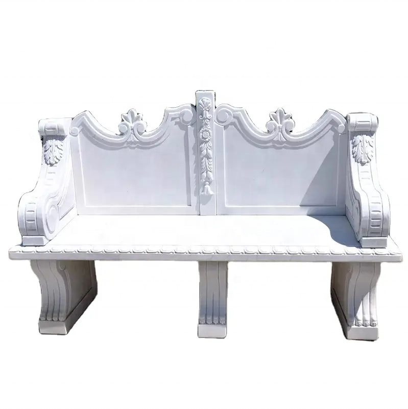 Modern Style 100% Hand Carved Marble Bench For Garden decoration