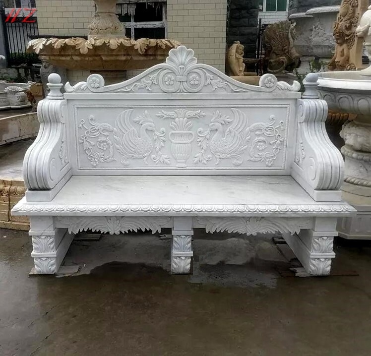 Modern Style 100% Hand Carved Marble Bench For Garden decoration