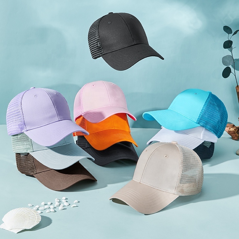 Hot sale Mens baseball cap and hat With Plain hats Mesh Hat 6 panel Summer breathe caps