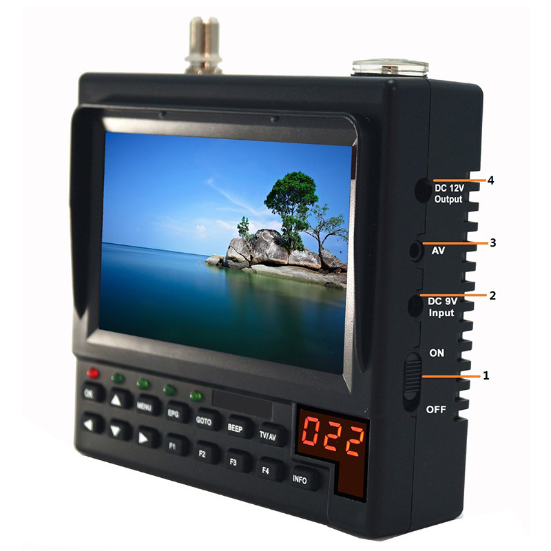 KPT-268AH TFT Portable 4.3 Inch with TV/AV Input Satfinder Meter HD Sat Finder TV Receiver Digital Satellite Monitor