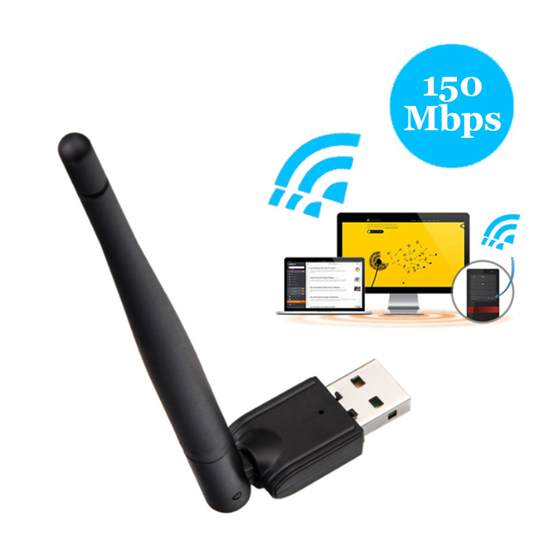 MT7601 Chipset Wifi Adapter Antenna 2.4G Wireless USB Wifi Dongle 802.11N Internet Lan Card For Starsat Tv Receiver CCTV Camera