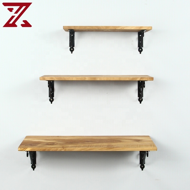 Nordic Style Wooden Floating Wall Storage Rack Wood Wall Hanging Rack Bookshelf For Bedroom