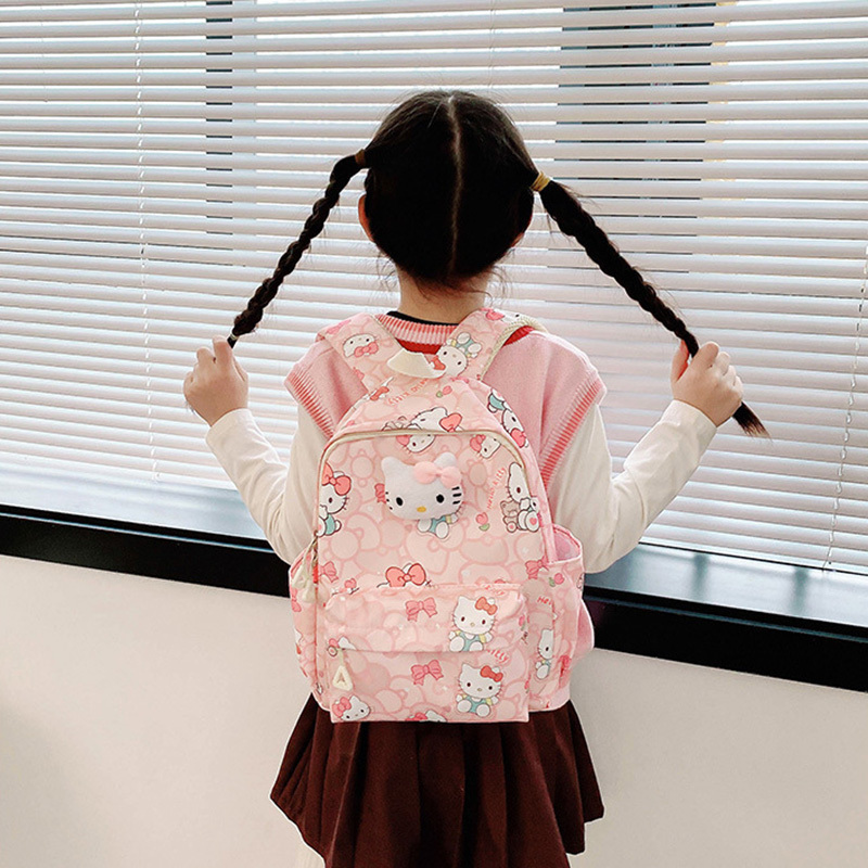 Custom Cartoon Backpacks Lovely Melody Kuromi Pochacco Kitty Doll Schoolbags Waterproof Nylon Shoulders Bags For Children Girls