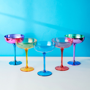 Classic Multicolor 400ml Classic Cocktail Wine Glass Goblet Clear Plastic goblet for Champagne