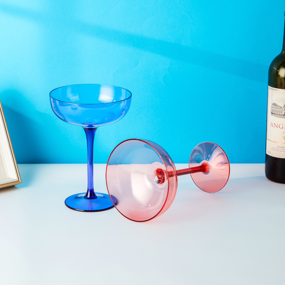 Classic Multicolor 400ml Classic Cocktail Wine Glass Goblet Clear Plastic goblet for Champagne