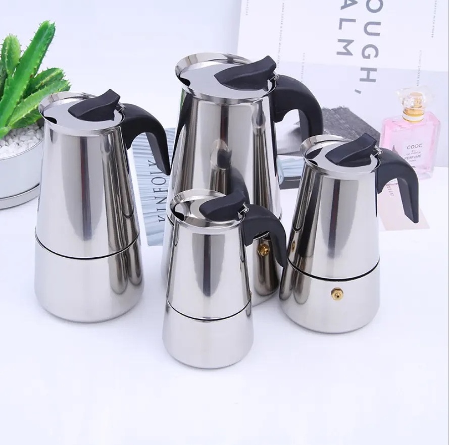 hot sell 6 cup espresso coffee pot stainless steel moka pot