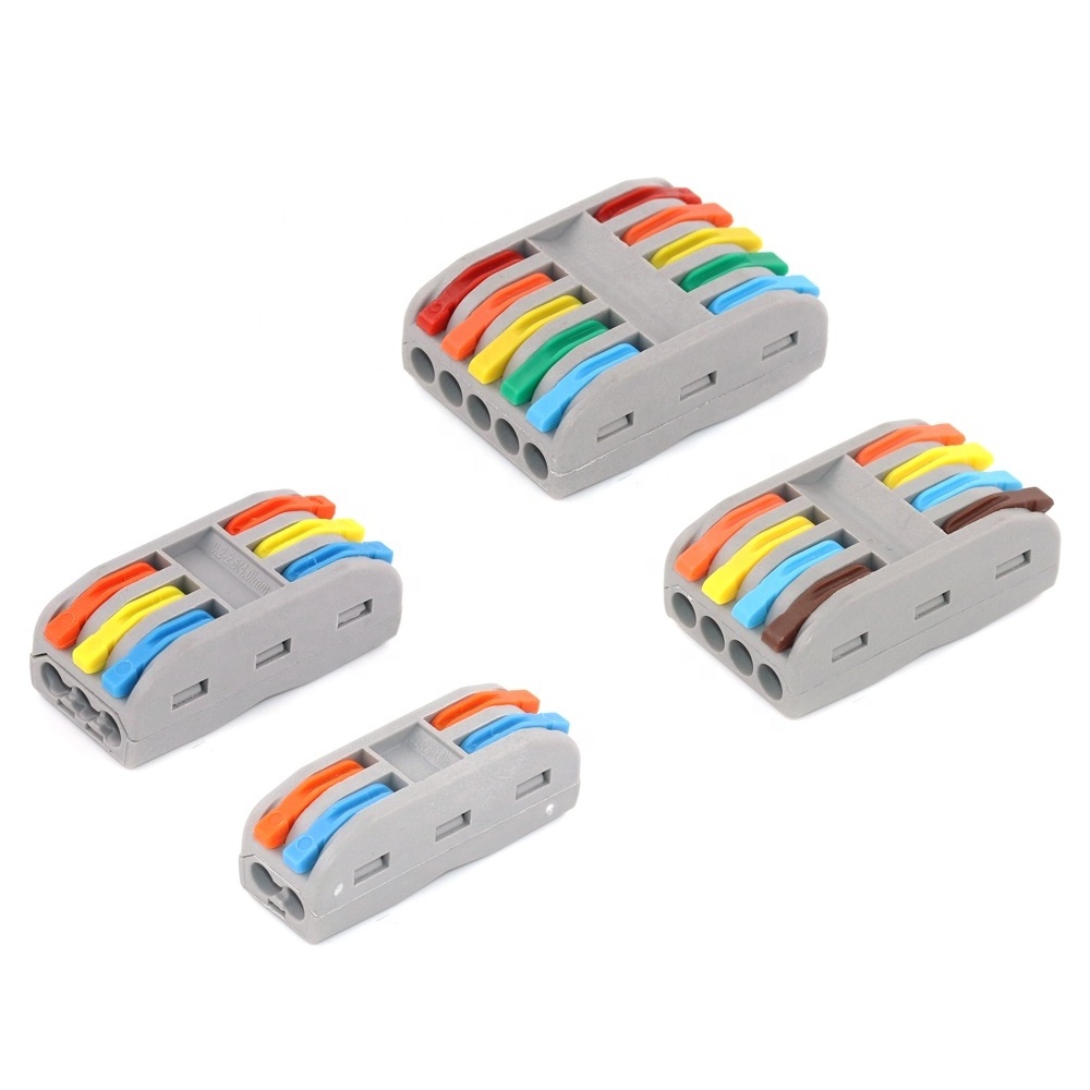 2-5 Pins Quick Butt Wire Connector Terminal Block Universal Compact Push In Spring Splicing Electrical Wring Cable Connectors